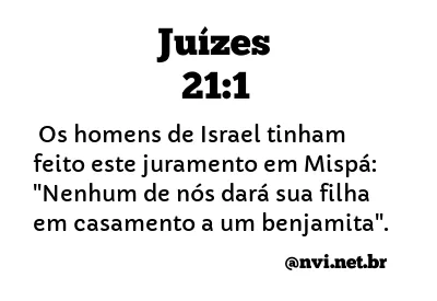 JUÍZES 21:1 NVI NOVA VERSÃO INTERNACIONAL