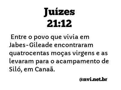 JUÍZES 21:12 NVI NOVA VERSÃO INTERNACIONAL