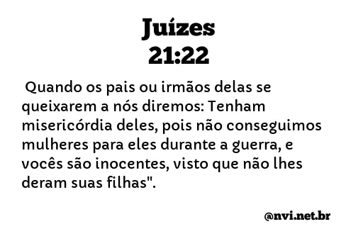 JUÍZES 21:22 NVI NOVA VERSÃO INTERNACIONAL