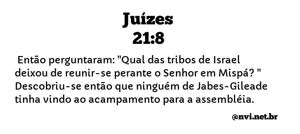 JUÍZES 21:8 NVI NOVA VERSÃO INTERNACIONAL