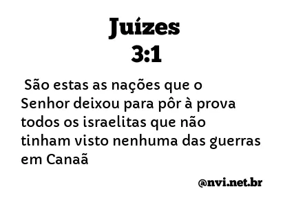 JUÍZES 3:1 NVI NOVA VERSÃO INTERNACIONAL