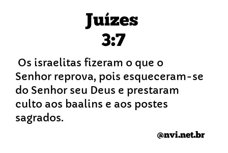 JUÍZES 3:7 NVI NOVA VERSÃO INTERNACIONAL