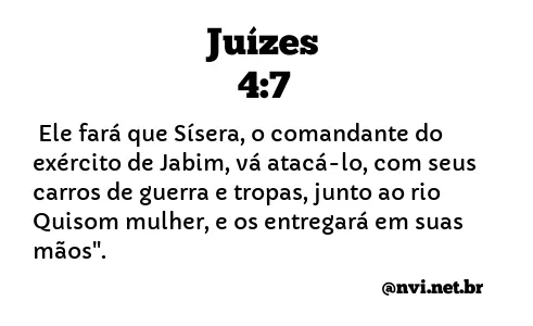 JUÍZES 4:7 NVI NOVA VERSÃO INTERNACIONAL