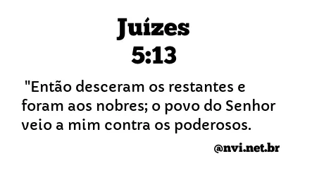 JUÍZES 5:13 NVI NOVA VERSÃO INTERNACIONAL