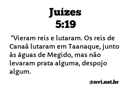 JUÍZES 5:19 NVI NOVA VERSÃO INTERNACIONAL