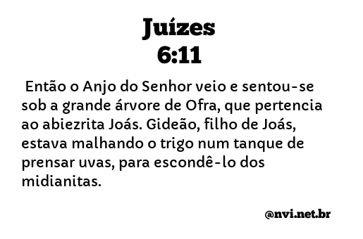 JUÍZES 6:11 NVI NOVA VERSÃO INTERNACIONAL