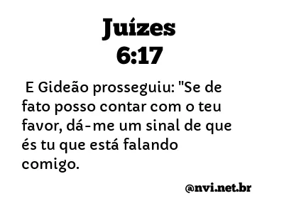 JUÍZES 6:17 NVI NOVA VERSÃO INTERNACIONAL