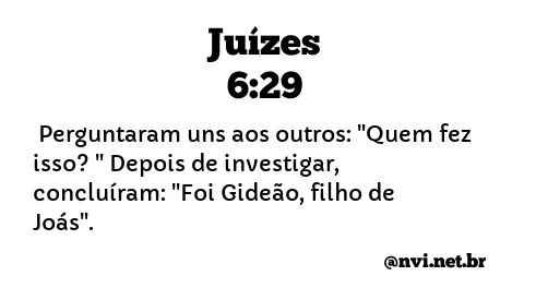 JUÍZES 6:29 NVI NOVA VERSÃO INTERNACIONAL