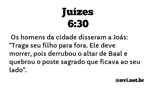 JUÍZES 6:30 NVI NOVA VERSÃO INTERNACIONAL