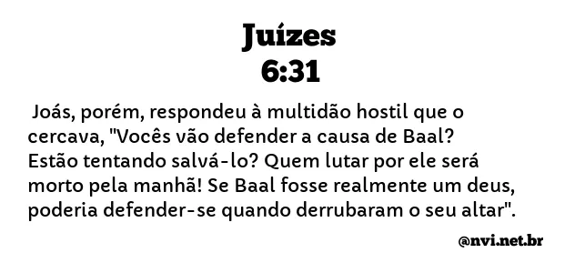 JUÍZES 6:31 NVI NOVA VERSÃO INTERNACIONAL