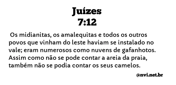 JUÍZES 7:12 NVI NOVA VERSÃO INTERNACIONAL