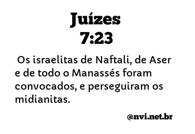 JUÍZES 7:23 NVI NOVA VERSÃO INTERNACIONAL