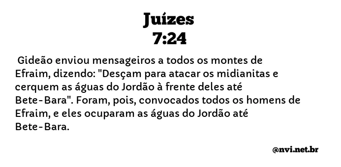 JUÍZES 7:24 NVI NOVA VERSÃO INTERNACIONAL