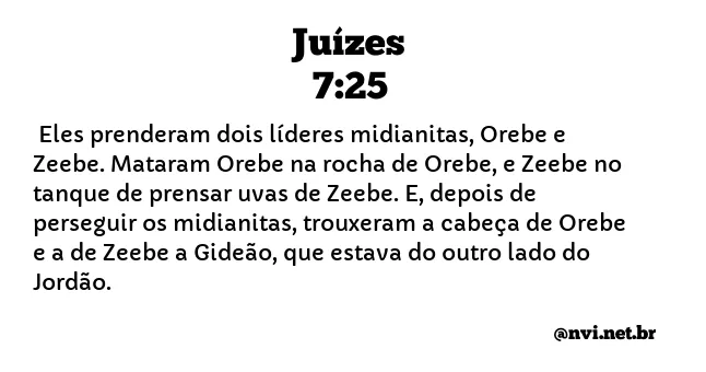 JUÍZES 7:25 NVI NOVA VERSÃO INTERNACIONAL