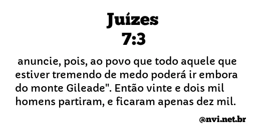 JUÍZES 7:3 NVI NOVA VERSÃO INTERNACIONAL