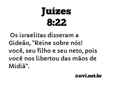 JUÍZES 8:22 NVI NOVA VERSÃO INTERNACIONAL