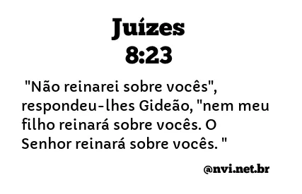 JUÍZES 8:23 NVI NOVA VERSÃO INTERNACIONAL