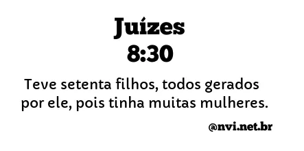 JUÍZES 8:30 NVI NOVA VERSÃO INTERNACIONAL