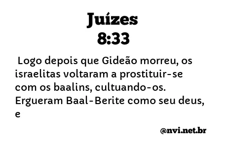 JUÍZES 8:33 NVI NOVA VERSÃO INTERNACIONAL