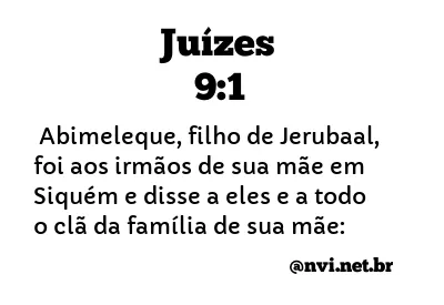 JUÍZES 9:1 NVI NOVA VERSÃO INTERNACIONAL