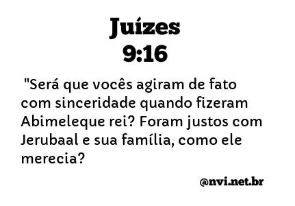 JUÍZES 9:16 NVI NOVA VERSÃO INTERNACIONAL