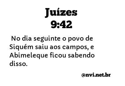 JUÍZES 9:42 NVI NOVA VERSÃO INTERNACIONAL