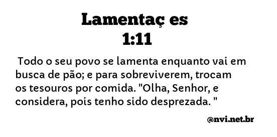 LAMENTAÇÕES 1:11 NVI NOVA VERSÃO INTERNACIONAL
