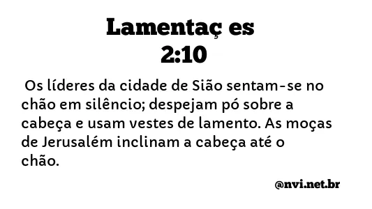LAMENTAÇÕES 2:10 NVI NOVA VERSÃO INTERNACIONAL