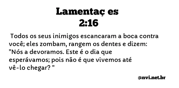 LAMENTAÇÕES 2:16 NVI NOVA VERSÃO INTERNACIONAL