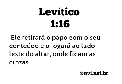 LEVÍTICO 1:16 NVI NOVA VERSÃO INTERNACIONAL