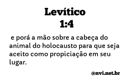 LEVÍTICO 1:4 NVI NOVA VERSÃO INTERNACIONAL