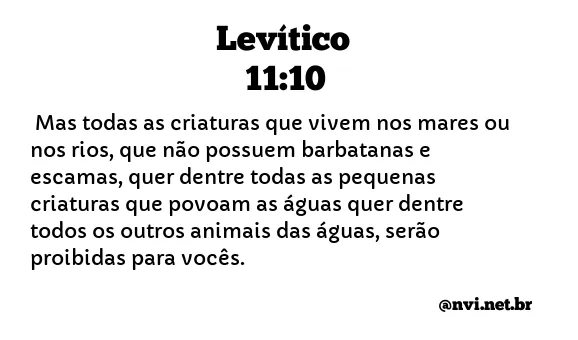 LEVÍTICO 11:10 NVI NOVA VERSÃO INTERNACIONAL