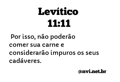 LEVÍTICO 11:11 NVI NOVA VERSÃO INTERNACIONAL