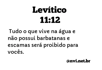 LEVÍTICO 11:12 NVI NOVA VERSÃO INTERNACIONAL