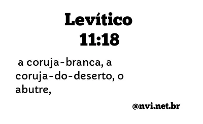 LEVÍTICO 11:18 NVI NOVA VERSÃO INTERNACIONAL