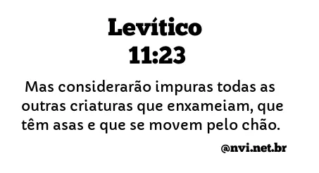 LEVÍTICO 11:23 NVI NOVA VERSÃO INTERNACIONAL