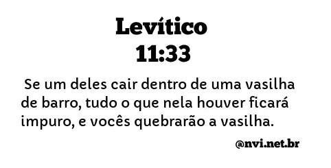 LEVÍTICO 11:33 NVI NOVA VERSÃO INTERNACIONAL