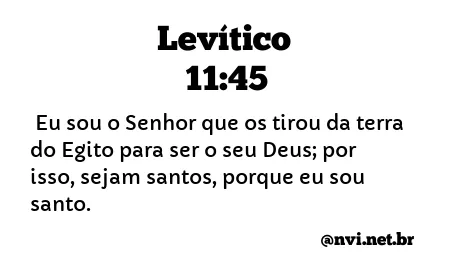 LEVÍTICO 11:45 NVI NOVA VERSÃO INTERNACIONAL