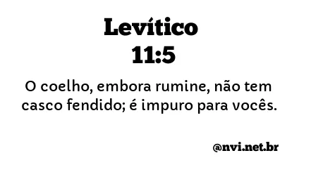 LEVÍTICO 11:5 NVI NOVA VERSÃO INTERNACIONAL