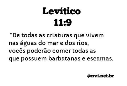 LEVÍTICO 11:9 NVI NOVA VERSÃO INTERNACIONAL