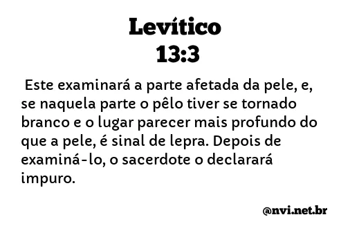 LEVÍTICO 13:3 NVI NOVA VERSÃO INTERNACIONAL