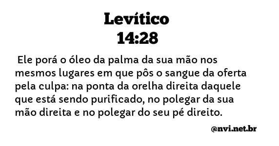 LEVÍTICO 14:28 NVI NOVA VERSÃO INTERNACIONAL