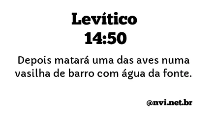 LEVÍTICO 14:50 NVI NOVA VERSÃO INTERNACIONAL