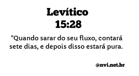 LEVÍTICO 15:28 NVI NOVA VERSÃO INTERNACIONAL