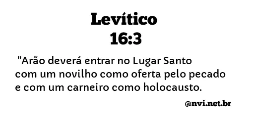 LEVÍTICO 16:3 NVI NOVA VERSÃO INTERNACIONAL