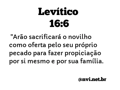 LEVÍTICO 16:6 NVI NOVA VERSÃO INTERNACIONAL