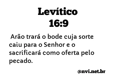 LEVÍTICO 16:9 NVI NOVA VERSÃO INTERNACIONAL