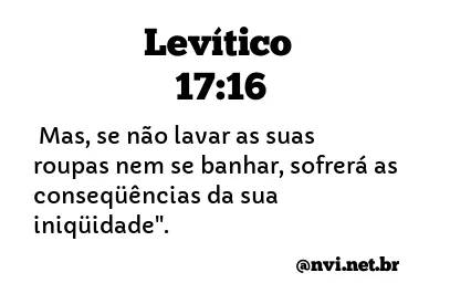 LEVÍTICO 17:16 NVI NOVA VERSÃO INTERNACIONAL