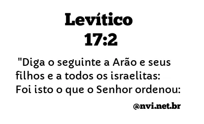 LEVÍTICO 17:2 NVI NOVA VERSÃO INTERNACIONAL