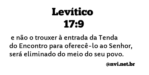 LEVÍTICO 17:9 NVI NOVA VERSÃO INTERNACIONAL